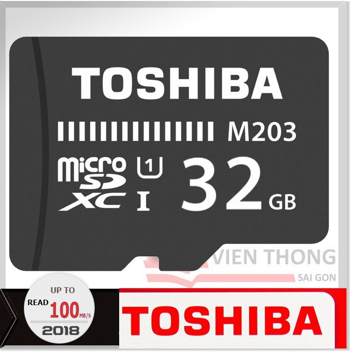 Thẻ nhớ MicroSDHC Toshiba M203 UHS-I U1 32GB 100MB/s (Đen)