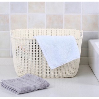 Rổ Nhựa Giả Đan Mây Có Quai Cầm Cỡ Nhỏ - giỏ kiểu Hàn 00690