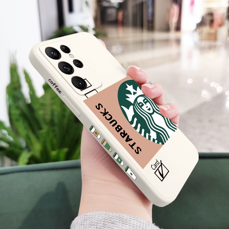 Bao Da Điện Thoại Màu Cà Phê Sáng Tạo Cho samsung galaxy s23 s22 fe ultra plus Ốp