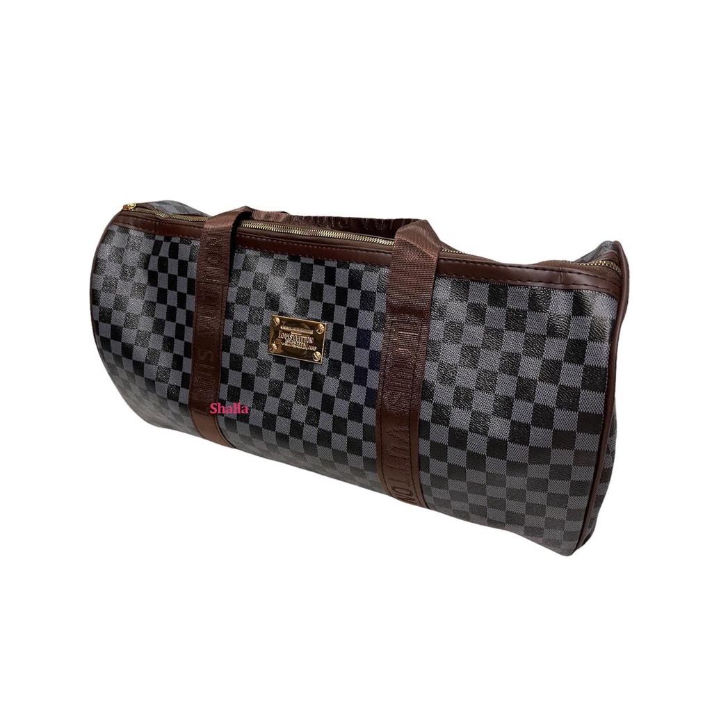 [FLASHSALE] Túi xách túi trống đeo chéo du lịch caro lớn nền tối cỡ đại 55cm cao cấp chuẩn loại 1 ST50I Shalla