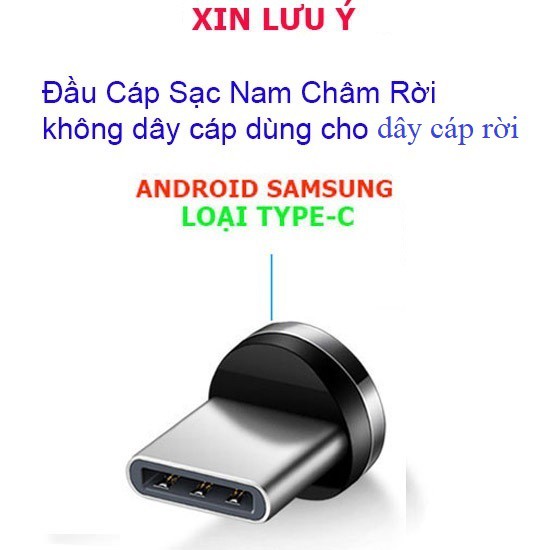 Đầu Cáp Sạc Nam Châm Rời Dùng Cho Cáp  Lưu ý Sản Phẩm Đầu Sạc Không Có Dây Cáp