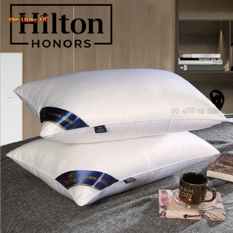 [Sale Chính Hãng] Cặp 2 Ruột Gối Nằm Hilton Chất Lượng 5 Sao Chuẩn Xịn Bông Đàn Hồi Cao Cấp 45x65 cm