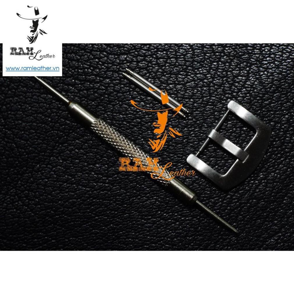 Tấm Lót Dây Đồng Hồ Bundstrap Da Bò Thật Bền Đẹp Ram B2 Đen Tuyền-Chính Hãng RAM