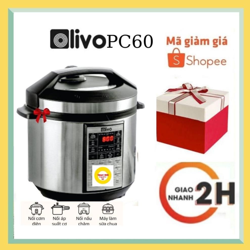 Nồi áp suất điện đa năng Olivo PC60 - 16 chức năng - Dung tích 6L - Công suất 1000W - Thương hiệu Mỹ BH 2 năm