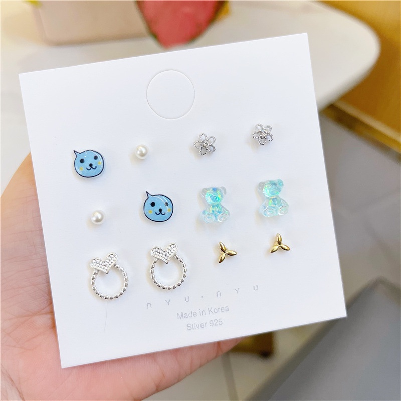 Set 5/6 đôi bông tai xinh xắn thời trang cho nữ