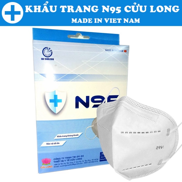 HÀNG TỐT - Khẩu Trang N95 1 Hộp Người Lớn Kháng Khuẩn Chống Bụi Mịn | 1 Hộp 10 Cái Chính Hãng Cửu Long | Hoahongshop