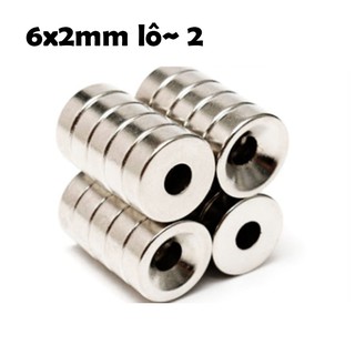 Nam châm đất hiếm 6x2mm có lỗ 2mm