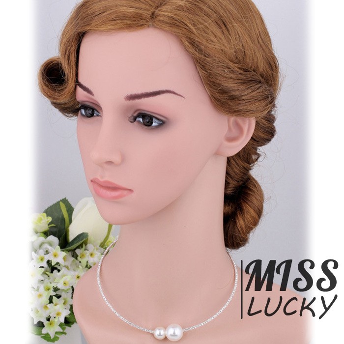 Set trang sức đính đá và ngọc trai sang trọng cho nữ