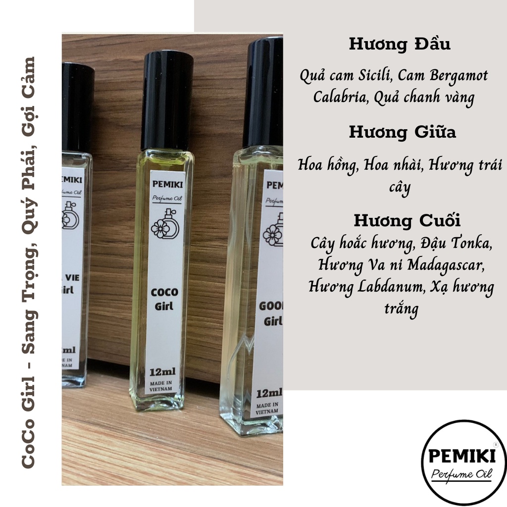 Tinh dầu nước hoa PEMIKI CoCo Girl Mademoiselle EDP 12ml dạng xịt sang chảnh, quyến rũ đầy mê hoặc | BigBuy360 - bigbuy360.vn