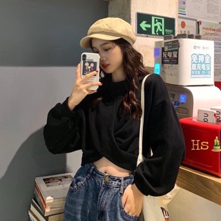 [Mã MA10K giảm ngay 10k] ÁO CROPTOP XOẮN EO DÀI TAY