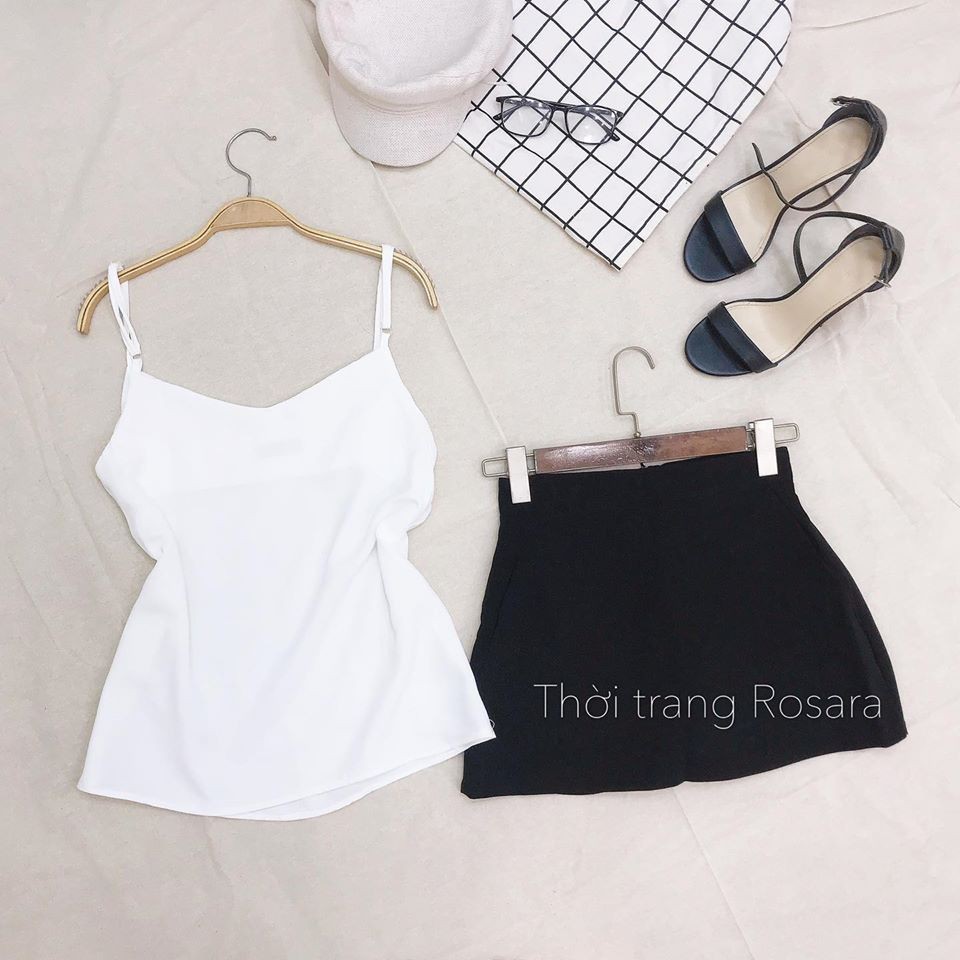 Áo lụa 2 dây 3 màu Rosara SP50