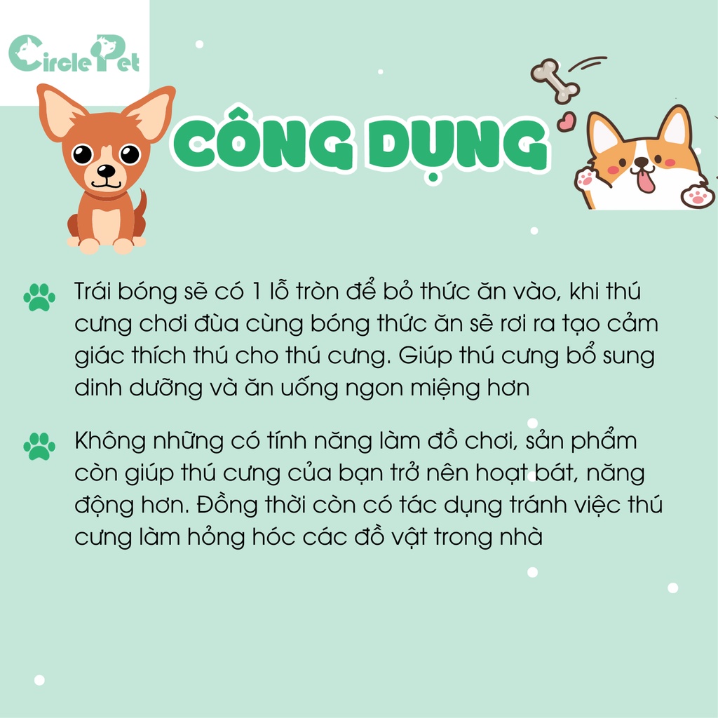 Đồ Chơi Pian Pian Hình Trái Banh Cho Chó Siêu Bền An Toàn - Circle Pet