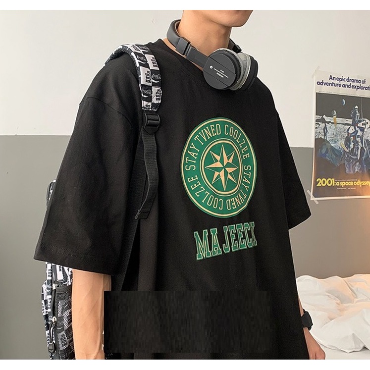 Áo thun MAJEEK Unisex Basic Tee 100% Cotton, Thiết kế SuzaSport phông trơn nam nữ tay lỡ oversize form rộng