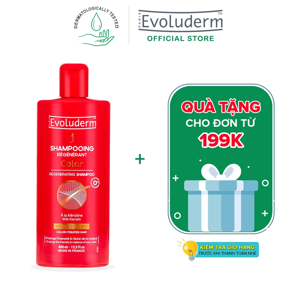 Dầu gội dành cho tóc nhuộm màu Evoluderm Shampoing Régénérant Color 400ml