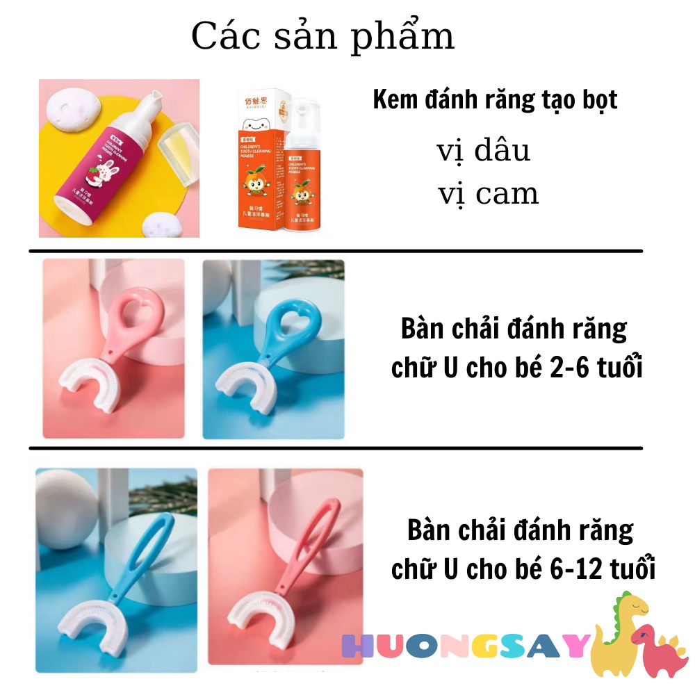 Bàn Chải Đánh Răng Chữ U Thông Minh Chất Liệu Silicon Cho Bé Từ 2 - 6 -12 Tuổi