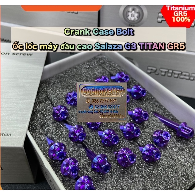Ốc lốc máy đầu cao mẫu G3 Salaza Titan Gr5 Cao Cấp cho Sirius , Sirius Fi , Wave Dream Future Neo Wave RS . DoChoiXeMay