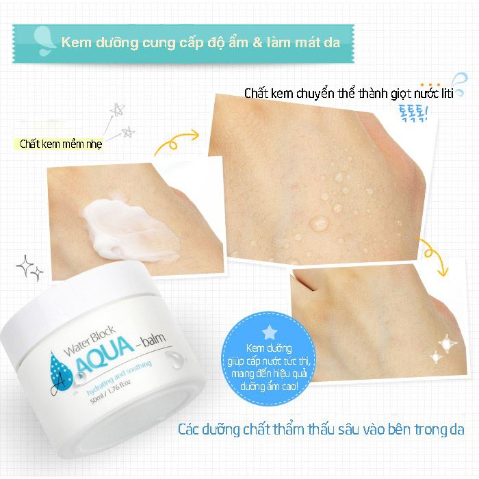 Kem dưỡng cung cấp độ ẩm và làm mát da WATER BLOCK AQUA BALM - The Skin House