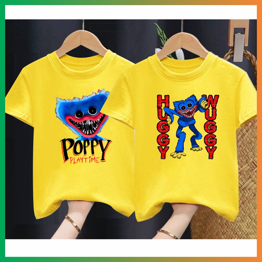 Poppy Playtime Huggy Wuggy Áo thun màu vàng giá rẻ cho trẻ em