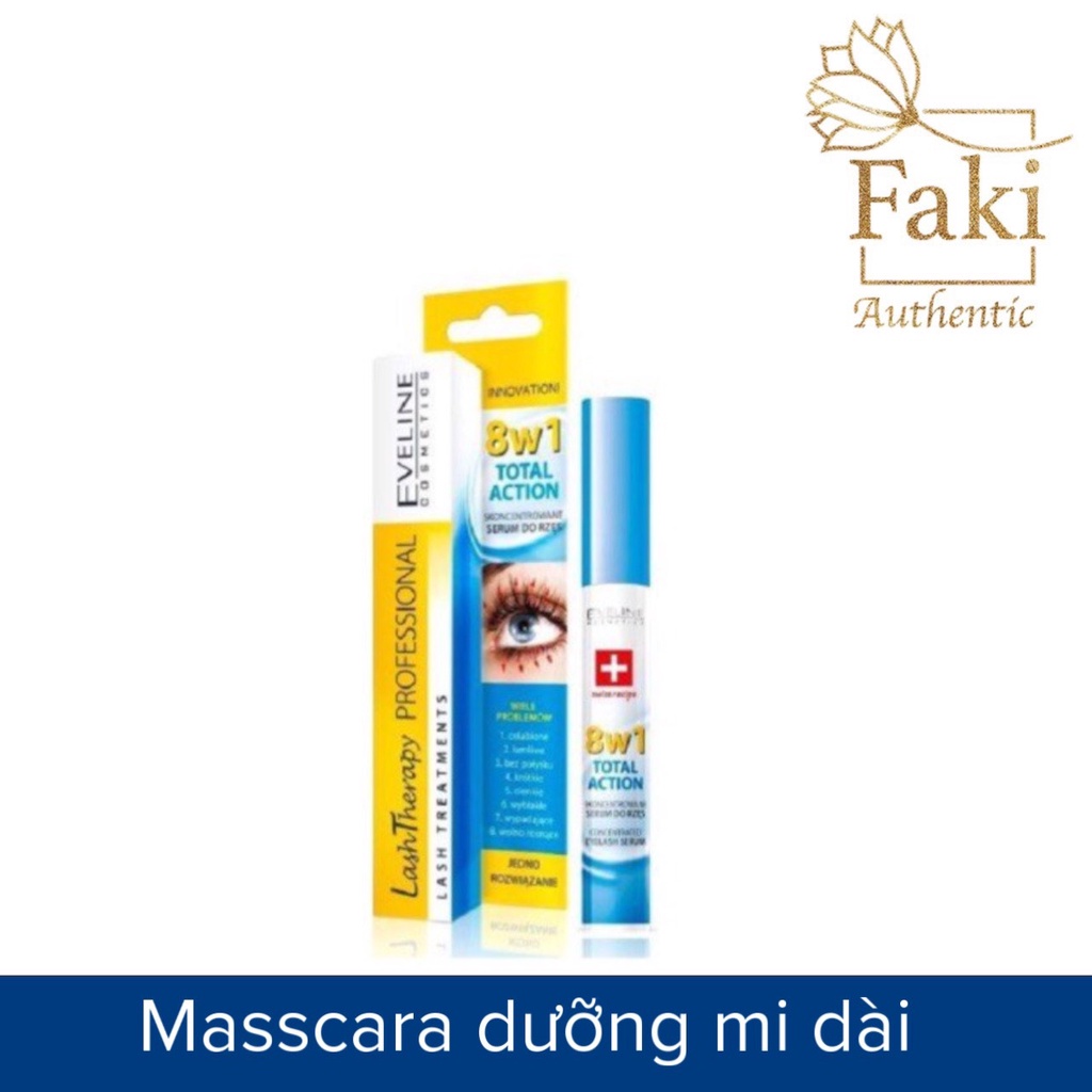 DƯỠNG MI EVELINE 8 IN 1 TOTAL ACTION LASH THERAPY LÀM DÀY VÀ DÀI MI