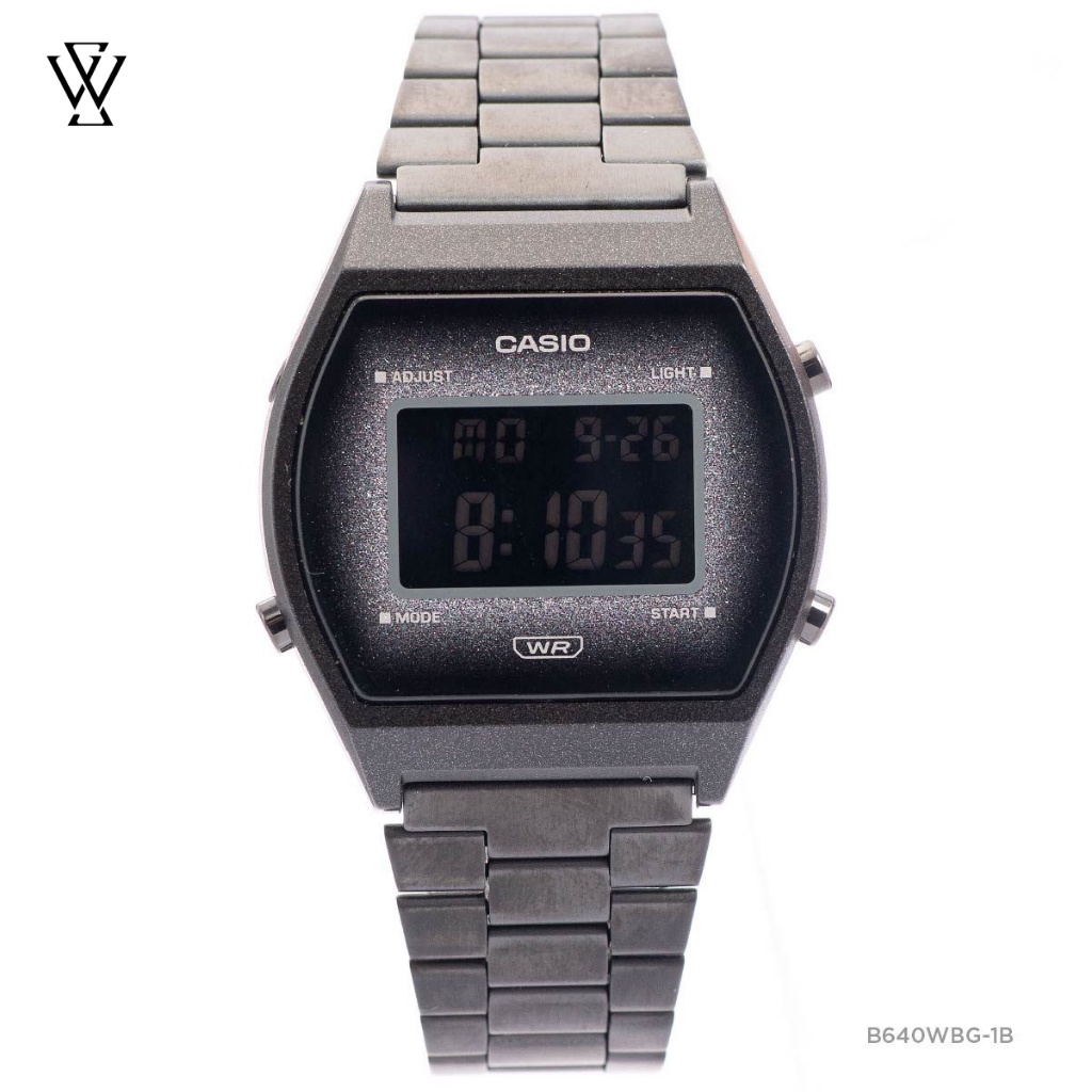Đồng Hồ Điện Tử Nam Casio WATCHSTORE B640WBG-1BDF Thiết Kế Mặt Kính Nhựa 35mm, Vỏ Nhựa, Dây Kim Loại Bền Bỉ