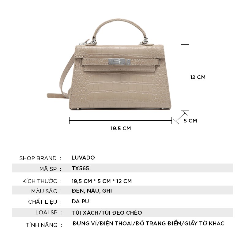 Túi xách nữ công sở đeo chéo thời trang MICOCAH đẹp LUVADO TX565
