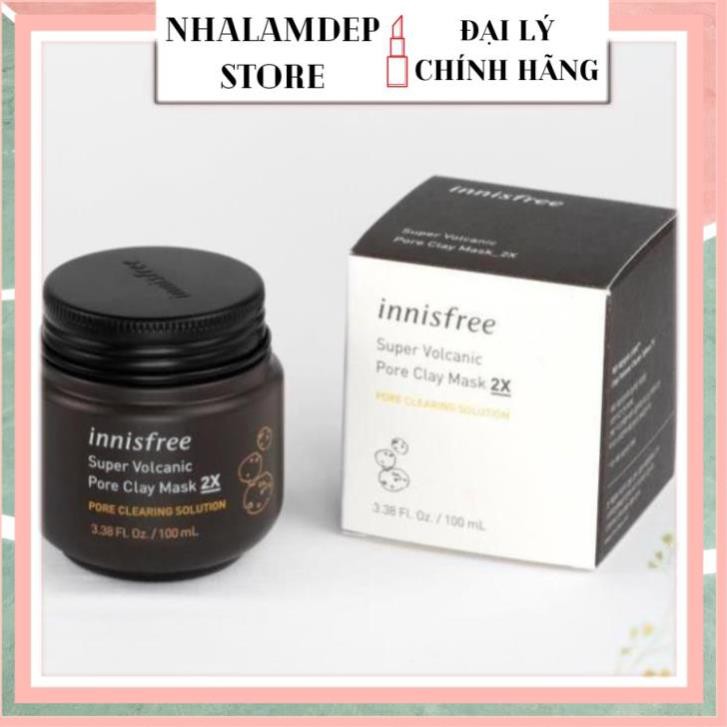 Mặt Nạ Đất Sét Innisfree Super Volcanic Pore Clay Mask 2X (100ml)