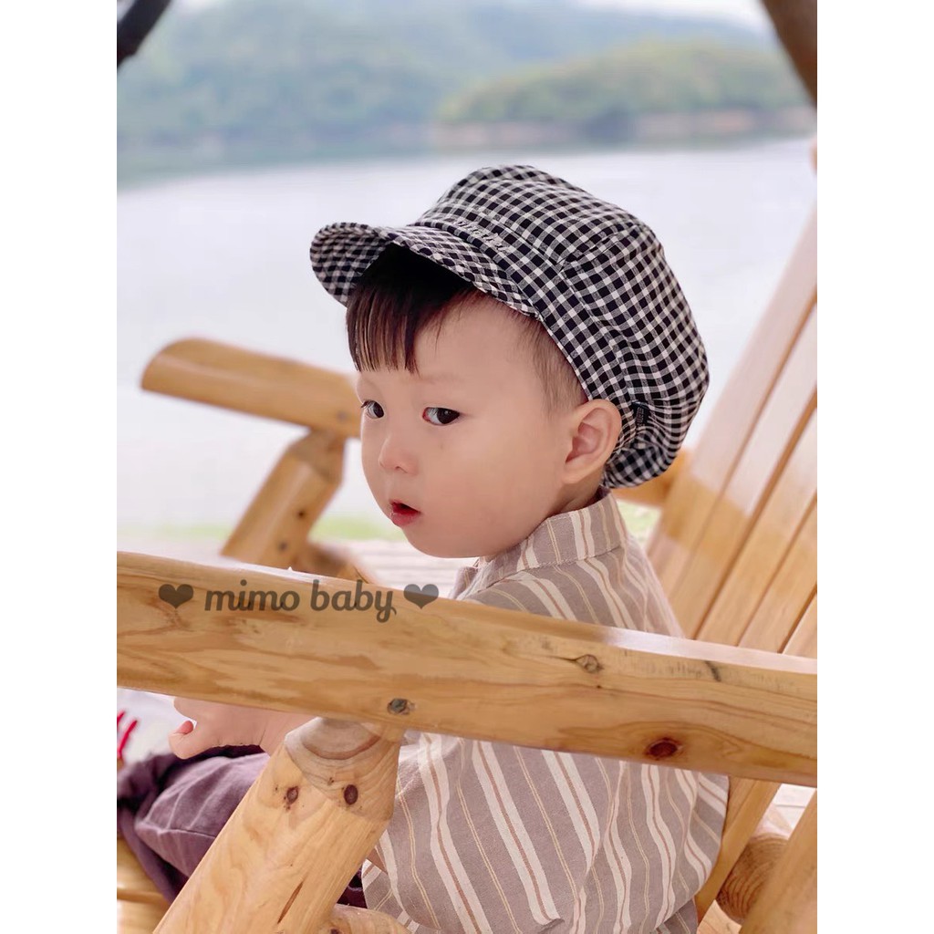 Mũ nồi kẻ caro cho bé (2-5y) MH02