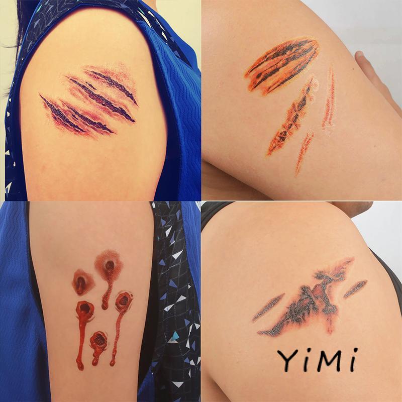 Hình xăm dán vết thương giả hóa trang halloween thiết kế sáng tạo