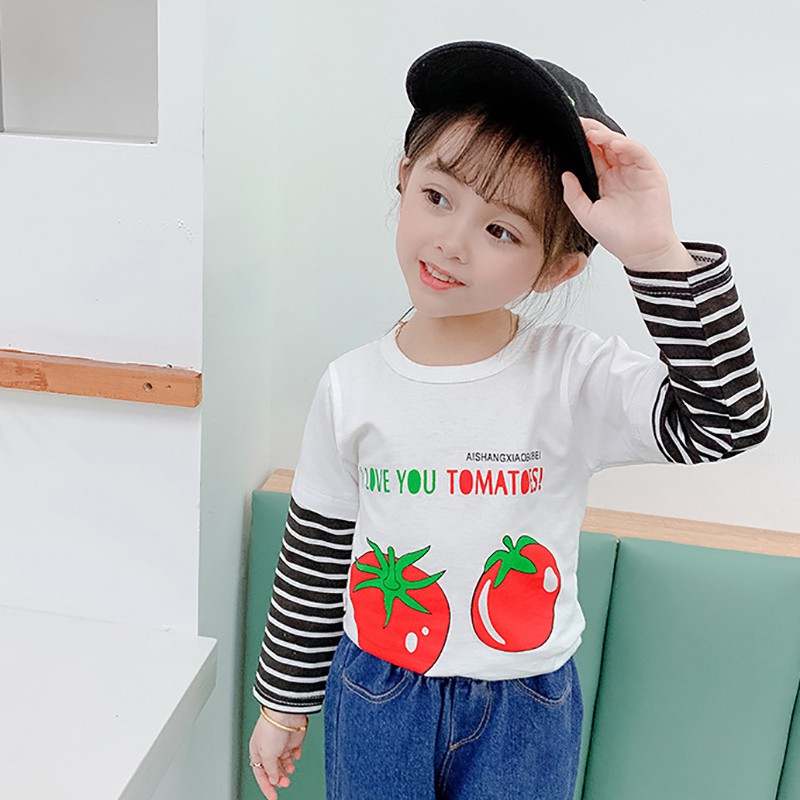 Áo Thun Tay Dài In Họa Tiết Hoạt Hình Cho Bé