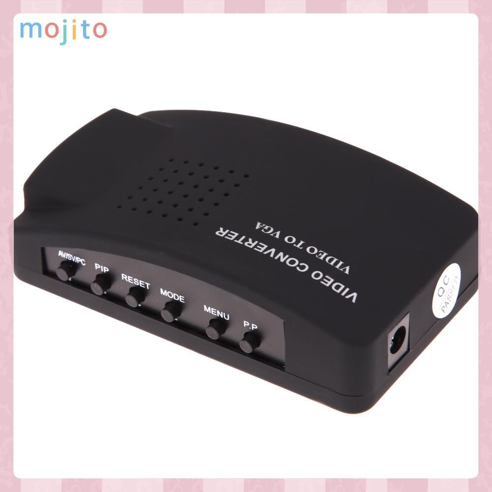 MOJITO AV RCA Composite S-video Input to VGA Output Monitor Converter Adapter CCTV