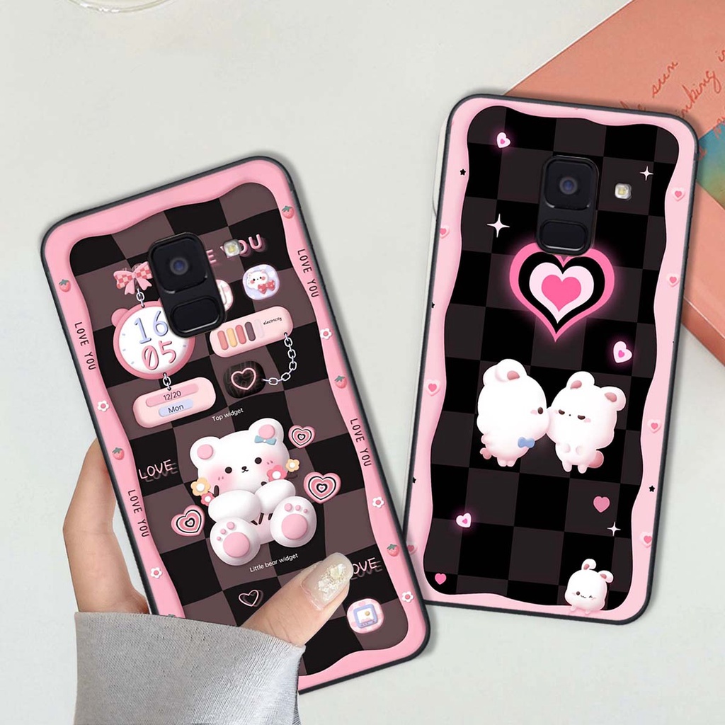 Ốp lưng Samsung A8 2018 / A8 Plus / A8+ in hình gấu cute,bò sữa 3D cute dễ thương bảo vệ điện thoại.