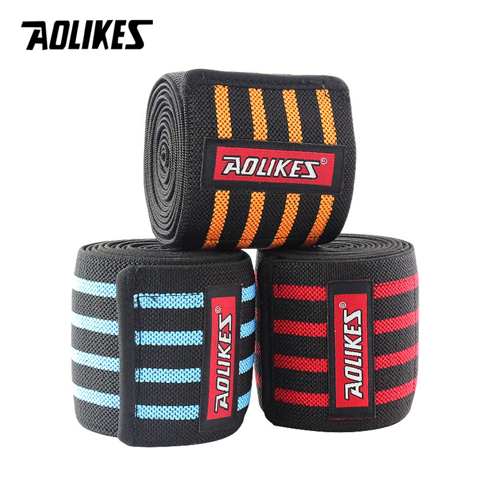 AOLIKES Đai Quấn Bảo Vệ Đầu Gối / Cổ Tay / Chân Co Giãn Có Thể Điều Chỉnh Hỗ Trợ Nâng Tạ / Chạy