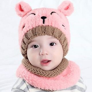 MŨ LEN GẤU + KHĂN ỐNG