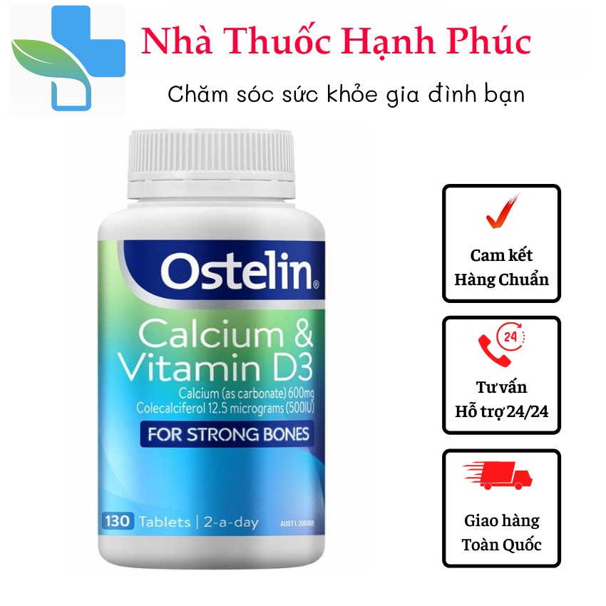 OSTELIN CALCI VITAMIN D3 130 VIÊN - Bổ sung canxi giúp chắc khỏe xương , phát triển chiều cao - NT Hạnh Phúc