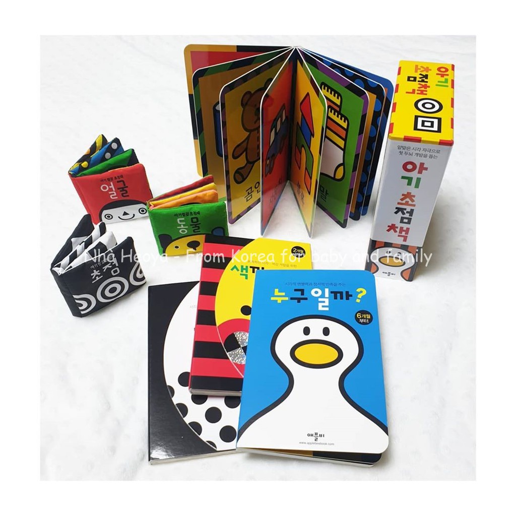SET 3 SÁCH VẢI HÀN QUỐC KÍCH THÍCH THỊ GIÁC THÍNH GIÁC CHO BÉ