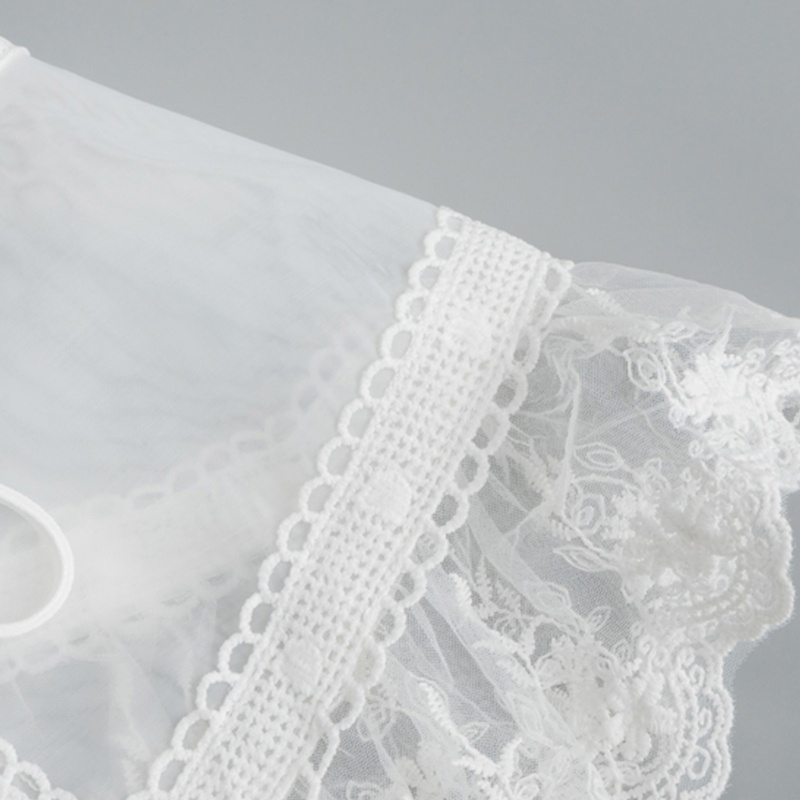 Khăn Choàng Cổ Vải Lưới Mỏng Thêu Hoa Phối Dickey Thời Trang Cho Nữ