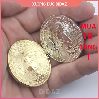 Đồng xu eth, ethereum-ether, bitcoin mạ vàng, bạc 24k làm đồ lưu niệm , sưu tầm chất mạ sáng, bền màu eth01