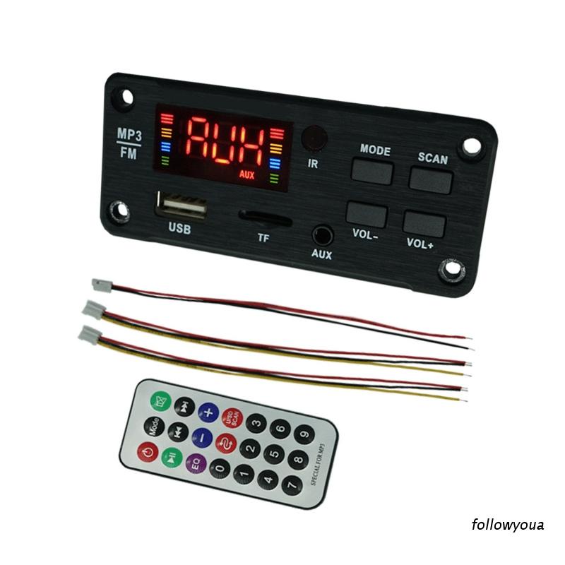Mô Đun Bảng Mạch Giải Mã Âm Thanh BT MP3 WMA FM AUX 5V/12V Dành Cho Xe Hơi