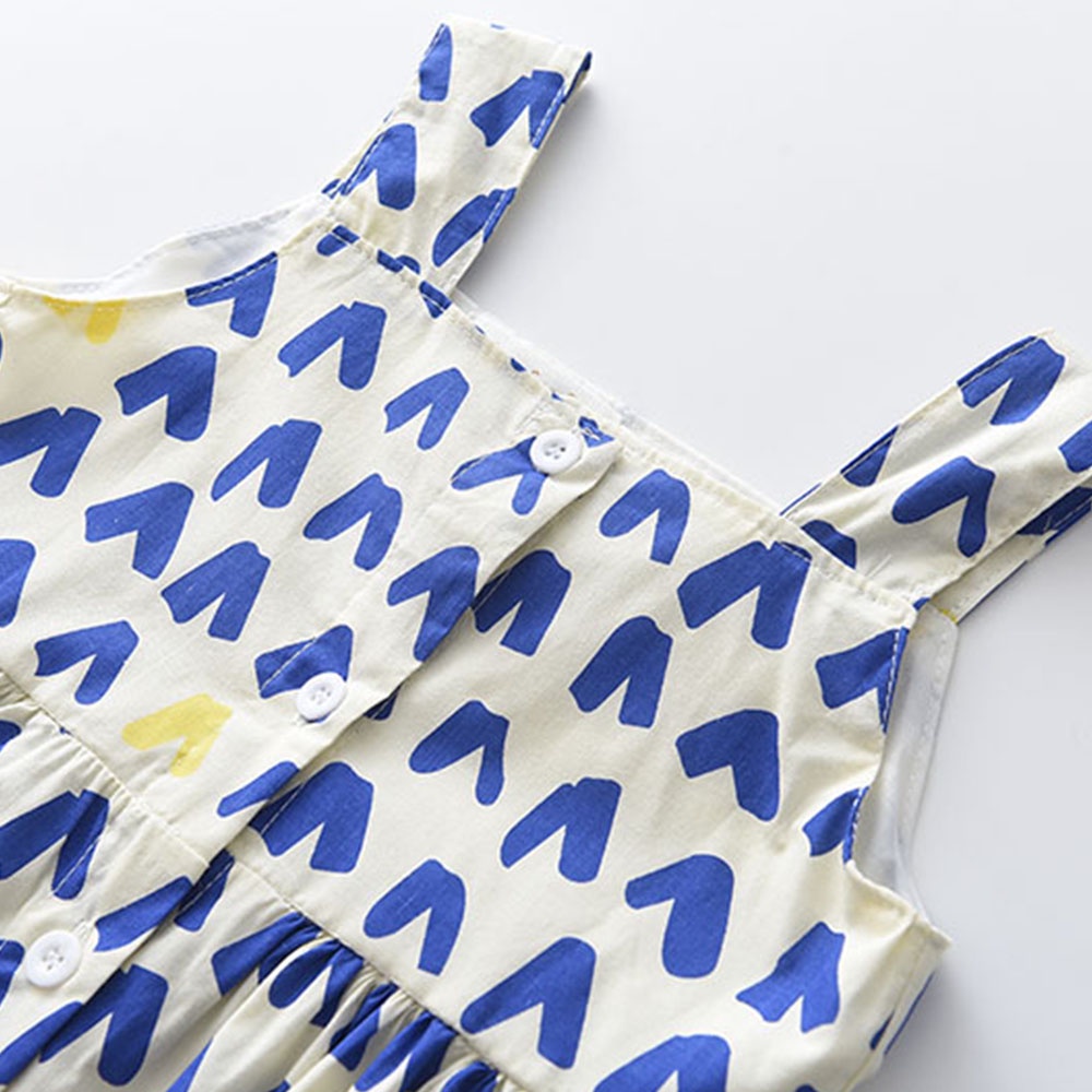 Đầm công chúa BEAR LEADER không tay in họa tiết kiểu trái tim xinh xắn dành cho bé gái