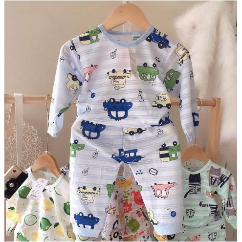 Bộ quần áo dài tay cotton giấy thái cho bé mẫu cực hót 2021