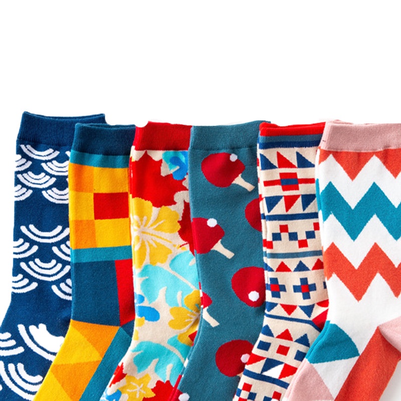 Vớ WAFNHA D327 cotton unisex họa tiết sáng tạo