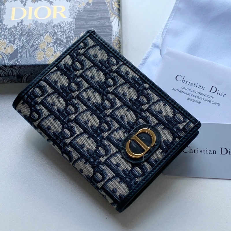 Ví mini đựng thẻ cho nữ thương hiệu thời trang cao cấp Dior CD Oblique da thật nhập khẩu