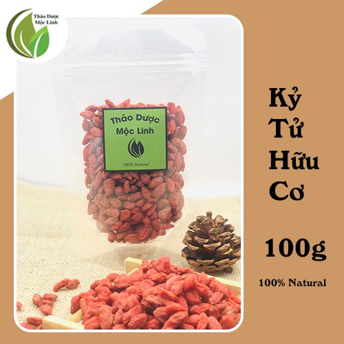 100g Kỷ tử hữu cơ thượng hạng Ninh Hạ sấy khô cao cấp, hạt đỏ đều đẹp chất lượng tốt