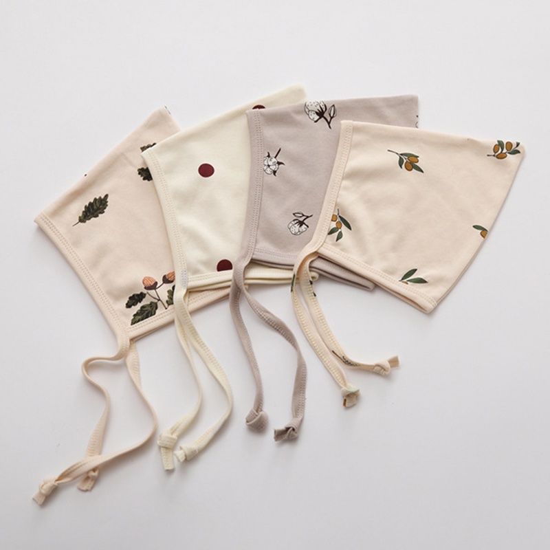 Mũ bonnet em bé mềm mại bảo vệ tai chống gió họa tiết đáng yêu