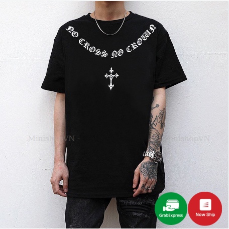 Áo thun unisex No Cross No Crown / Áo phông Mikenko chất cotton mềm thấm hút cực tốt | BigBuy360 - bigbuy360.vn