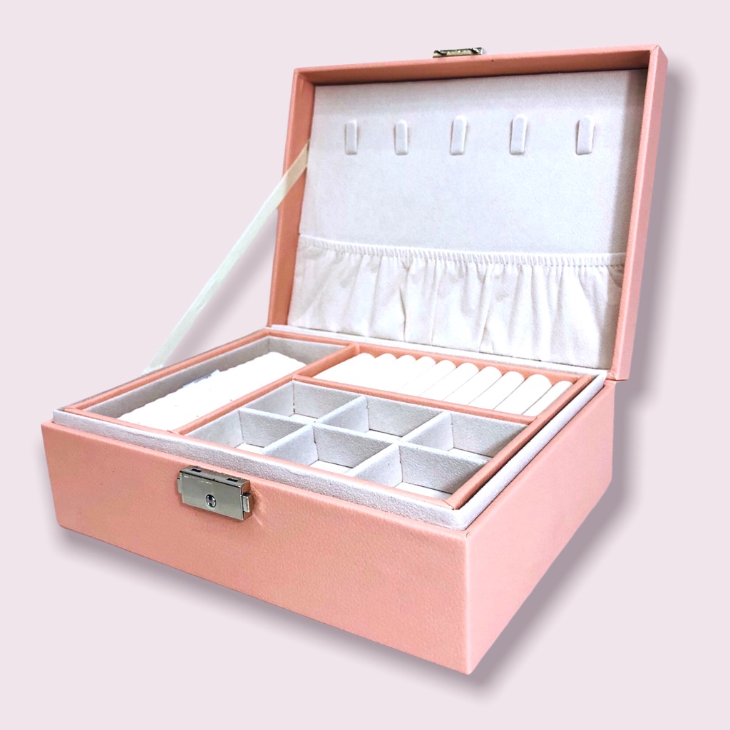 Hộp trang sức cao cấp loại lớn, đựng nữ trang, phụ kiện, đồng hồ tiện lợi