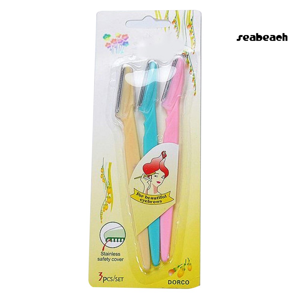 Set 3 dao cạo tỉa lông mày thiết kế tiện dụng