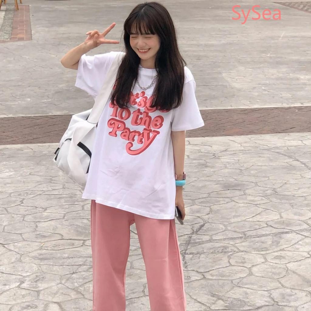 Áo Thun Tay Ngắn Chất Cotton Thiết Kế Dáng Rộng Che Khuyết Điểm