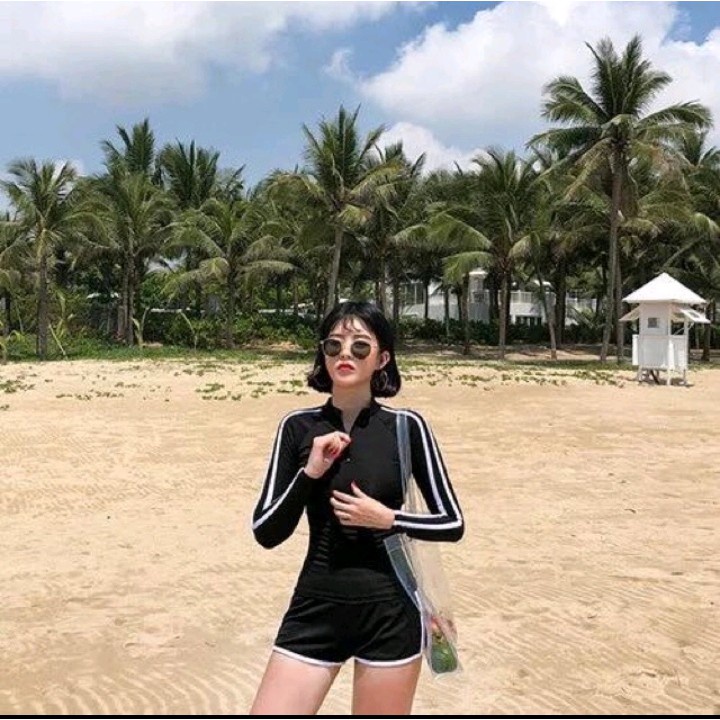 Bikini bồ bơi nữ tay dài quần đùi kín đáo LT82VA