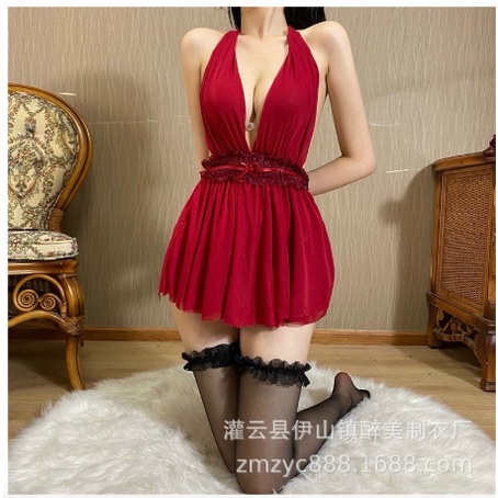 Tặng kèm chip - Váy ngủ thắt eo hở lưng quyến rũ ST098